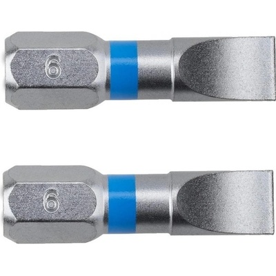 Narex Professional Standartní bit s plochou drážkou PL 6 x 25 mm Blue SUPER LOCK 2 ks