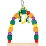 Duvo Plus Colorful Birdswing - Цветна люлка за птици с дървени кубчета 20x29 см