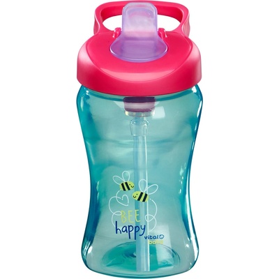 Vital Baby Неразливащо се шише със сламка 12м+ 340мл. синьо Vital Baby