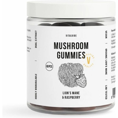 Vitalvibe Gummies s vitálními houbami lion's mane & maliny 60 gummies