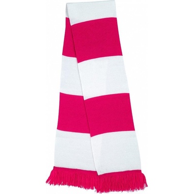 Result Winter Essentials sportovní pruhovaná šála z polyakrylu růžová bílá