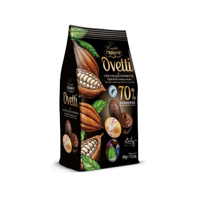 Crispo Ovetti vajíčka z horkej čokolády 70% s kakaovým krémom 150 g