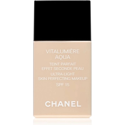 Chanel Vitalumière Aqua ultra lehký make-up pro zářivý vzhled pleti 10 Beige SPF15 30 ml