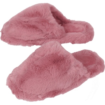 Дамски пухкави пантофи в цвят руж