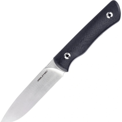 Real Steel Bushcraft Plus II, Black G10,Full Flat Grind Satin 14C28N RE-3721F