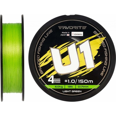 Favorite Pletená šňůra U1 PE 4x 150m #1,2 0,191mm 16lb/7,2kg