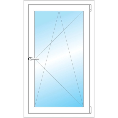 OKNA HNED Plastové okno 63x105 cm (630x1050 mm) bílé otevíravé a sklopné pravé