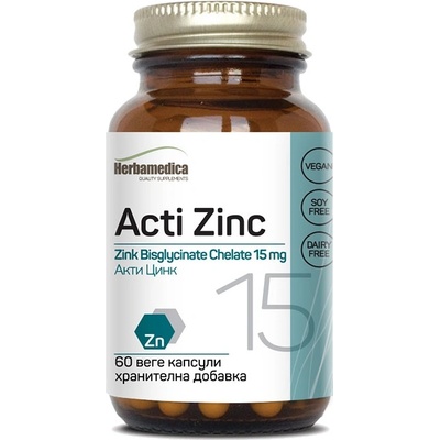 Herbamedica Acti Zinc, 15 mg, 60 веге капсули, Herbamedica