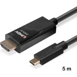 Lindy USB тип C към HDMI® 4K60 адаптерен кабел 5 m с HDR, Lindy 43315 (43315)