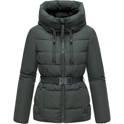 Marikoo Дамско зимно яке HIMEE 16 с висока яка и колан, stone green (M-104-830.HIMEE16.422_stone_green)