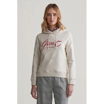 Gant Reg Script Hoodie Cream
