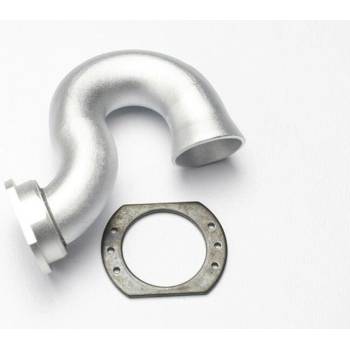 Traxxas Header, exhaust (tubular aluminum, silver-anodized)/ spring, TRX5340X (TRX5340X)