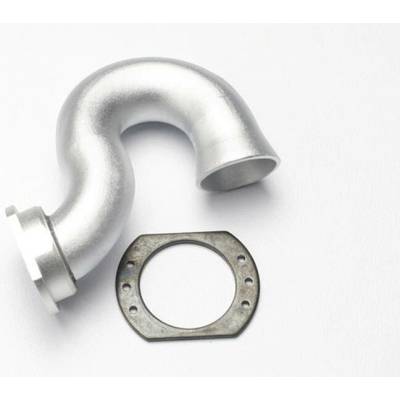 Traxxas Header, exhaust (tubular aluminum, silver-anodized)/ spring, TRX5340X (TRX5340X)