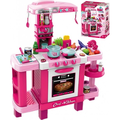 Baby Mix kuchynka malý Malý šéfkuchár + príslušenstvo ružová