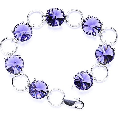 Čištín stříbrný s krystaly Swarovski Rivoli Tanzanit R 1188