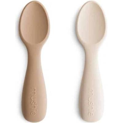 Mushie Toddler Starter Spoons lžička Natural/ Shifting Sand 12m+ 2 ks