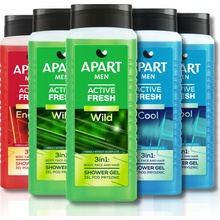 APART Active Fresh pánsky sprchový gél 3v1 Telo, Tvár, Vlasy 5 x 500 ml