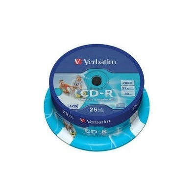 Verbatim CD-R(25-Pack)Spindle/Printable/52x/700MB/DLP (43439)
