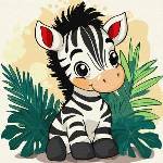 Ideyka Painting by numbers 30x30cm KHO1273 Happy zebra AP0088