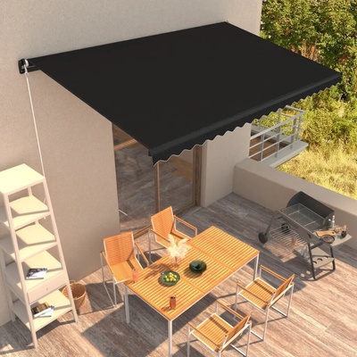 Dekorhome Ručně zatahovací markýza 4,5x3 m Antracit