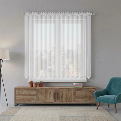 Dekorační krátká záclona s řasící páskou CHRISTELL L-80 bílá 400x150 cm MyBestHome