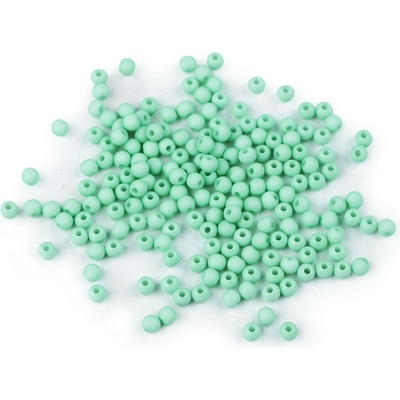 Prima-obchod Plastové korálky Color Ø4 mm, barva 5 mint mat
