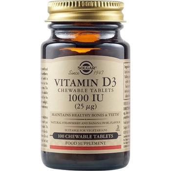 Solgar Vitamin D3, 1000 IU, 100 дъвчащи таблетки