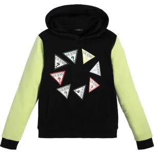 GUESS Памучен двуцветен суичър за момче с цветни лога Guess