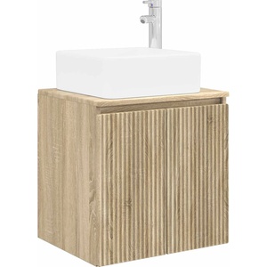 vidaXL Монтирана на стена мивка и тоалетка Дъб сонома 53 x 35 x 63 см (890424)