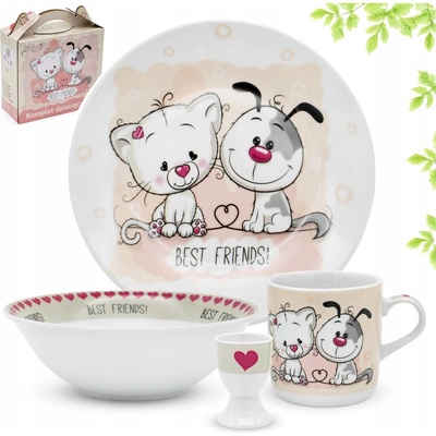 Tragar Dětská jídelní souprava BEST FRIENDS porcelán 4 dílná – Sleviste.cz