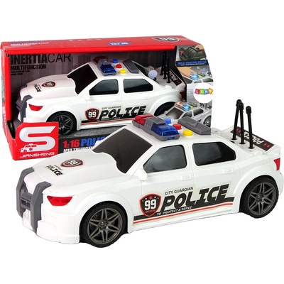 Lean Toys Sportovní policejní auto bílé se zvukem 1:16