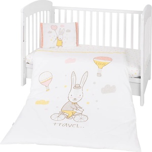 KikkaBoo Бебешки спален комплект 5 части KikkaBoo - Rabbits in Love (41101050042)