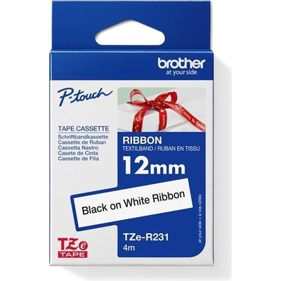 páska BROTHER TZeR231 čierne písmo, biela stužková páska Tape (12mm) (TZER231)