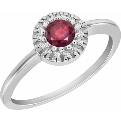Eppi Zlatý prsten s rubínem a diamanty Tafne R35033