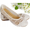 Balerínky krajkové lehké ecru ažurové krémové