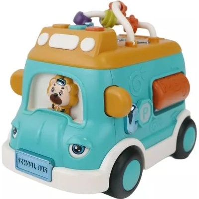 Man Yuk Toys Първият ми автобус - светеща и музикална бебешка играчка с топчест лабиринт - 16 см (9809c)