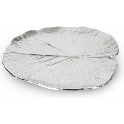 EUROFIRANY DEKORAČNÍ TALÍŘ KALINA 02 27 x 27 x 2 cm STŘÍBRNÝ