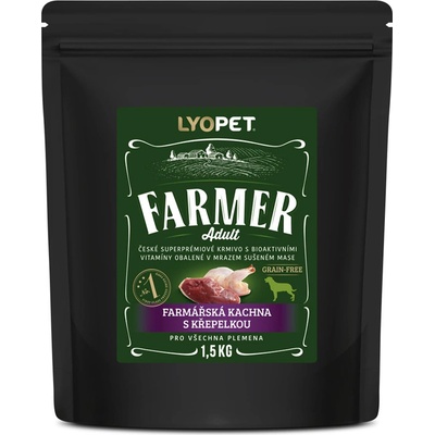 Lyopet Farmer Adult Farmárska kačica s prepeličkou 1,5 kg