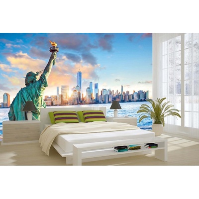 DIMEX ART Самозалепваща се флизелинова фототапета ню йорк със статуята на свободата 375 x 250 см