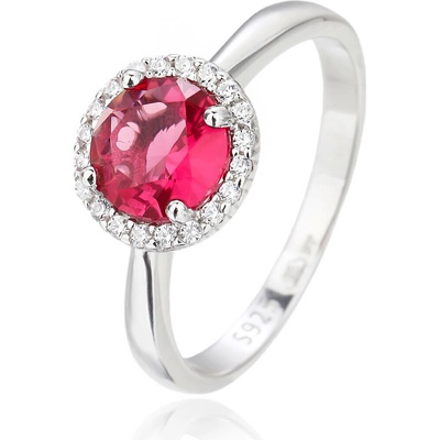 Bealio stříbrný prsten KULATÝ červený 03 13631 3582