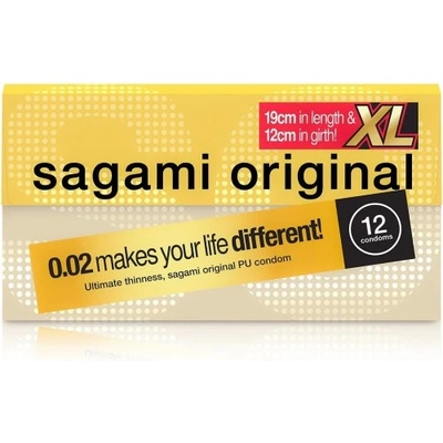 Sagami 12 бр. Ултра тънки екстра големи презервативи Sagami XL 0.02 мм