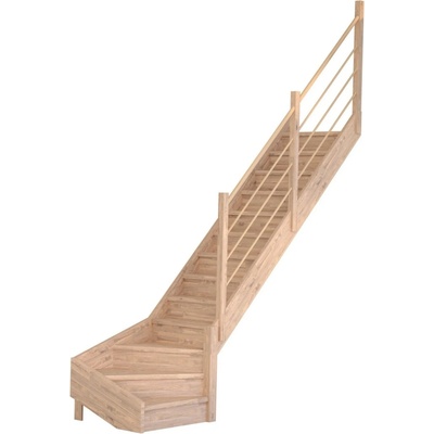 StarWood Schody Mykonos Pro dubové pravé 80cm uzavřené dřev. design. zábradlí