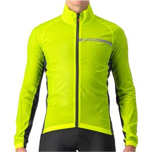 Castelli Мъжко ветрозащитно яке за колоездене Castelli Squadra Stretch Jacket Cycling jacket - Electric Lime / Dark Grey (051-0695-0413)