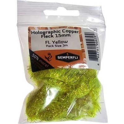 Semperfli Šenylka Copper Tinsel Fleck Large Fl Yellow 15mm