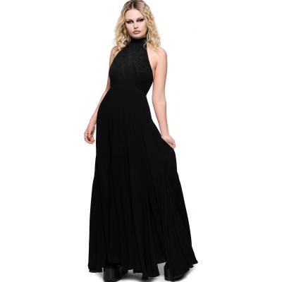 KILLSTAR дамска рокля с връзки зад врата killstar - chapel blessing tie back - черна - ksra015028