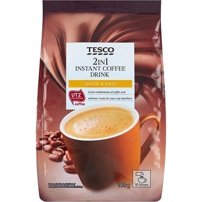 Tesco 2in1 rozpustná zmes na prípravu kávového nápoja 10 x 14 g