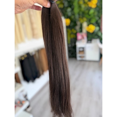 TAPE IN vlasy hnedé 4.3 rovné 50 g, 20 pásov Dĺžka: 60 cm, štruktúra: rovné