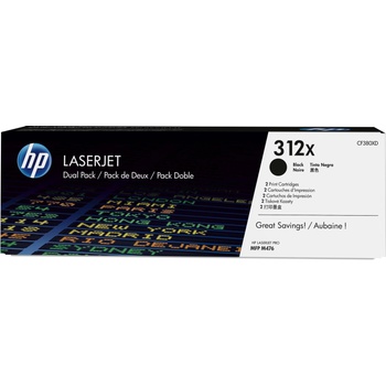 Image 1 of HP 312X 2-pack High Yield Black Original LaserJet Toner Cartridges (CF380XD)