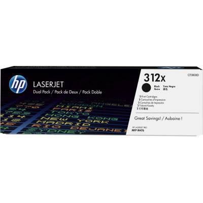 HP 312X 2-pack High Yield Black Original LaserJet Toner Cartridges (CF380XD)