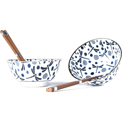 Made in Japan Set misek Blue Dragonfly s hůlkami 500 ml 2 ks